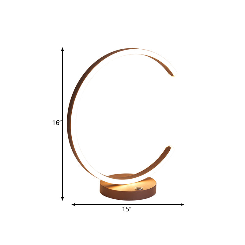 Lighting Cince Comobilismo a forma di comodino semplicità in metallo lampada da scrivania a LED in caffè, luce calda/bianca