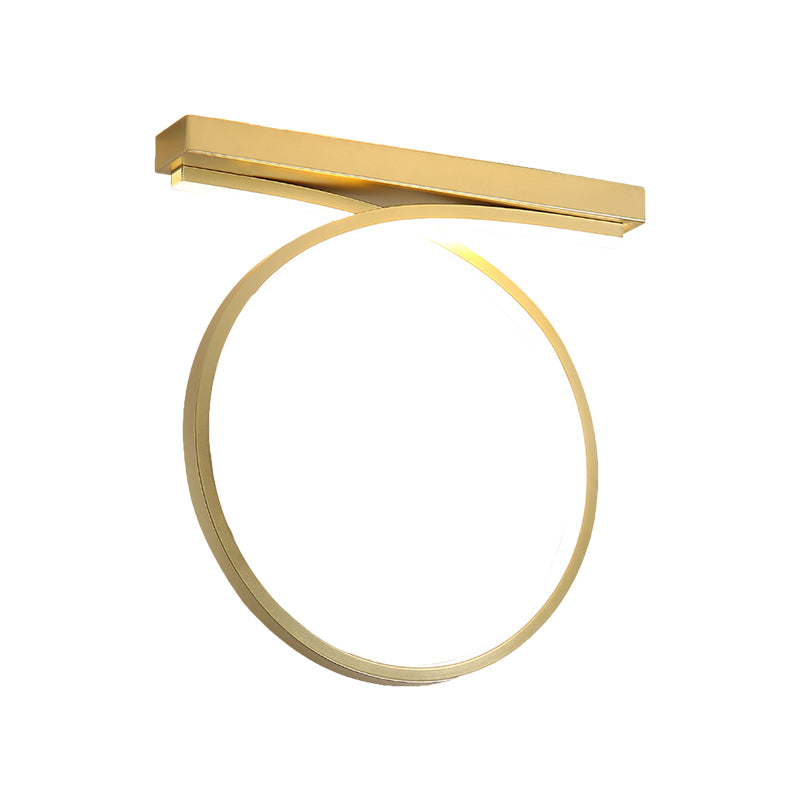 Black/Gold Loop Flush Mount Ceiling Light Simplicity Metal LED Flushmount in Warm/White Light for Restaurant