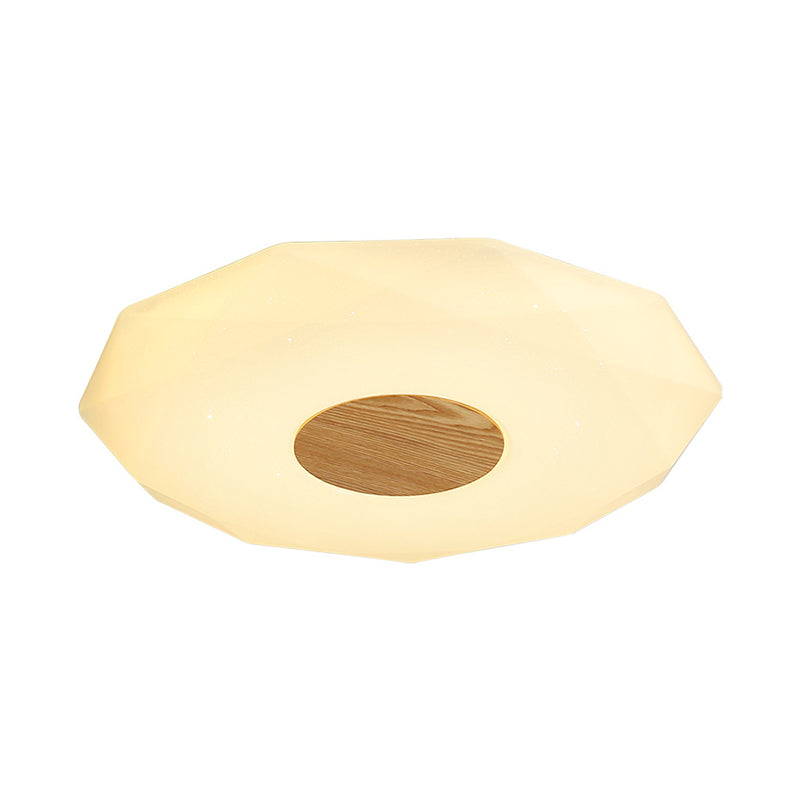 Polygon Acrylic Flush Mount Lamp Modernism 14.5"/18.5"/22.5" Width LED White Ceiling Flush in Warm/White Light
