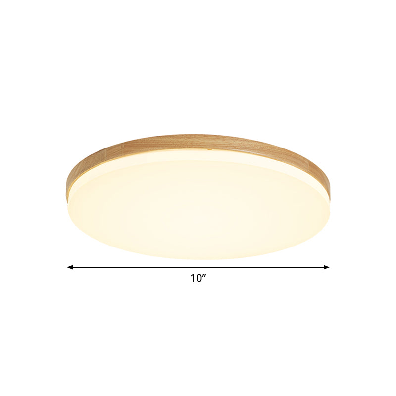 LED chambre encastrée lampe minimaliste beige plafonnier avec abat - jour en acrylique rond 10 "/ 15" / 19 "W