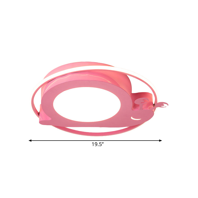 Acrylic Cartoon Bee Ceiling Light Modernism LED Flush Mount Lamp in Pink for Nursery, Warm/White Light