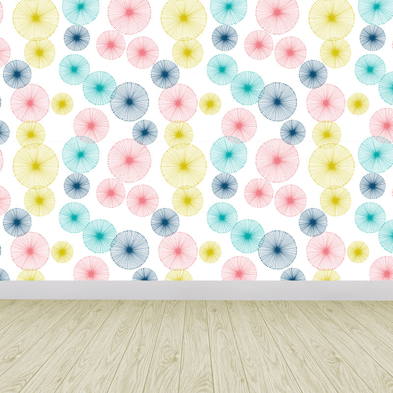 Big Dandelions Wallpaper Mural Modern Novelty Flower Print Wall Covering in Pastel Color