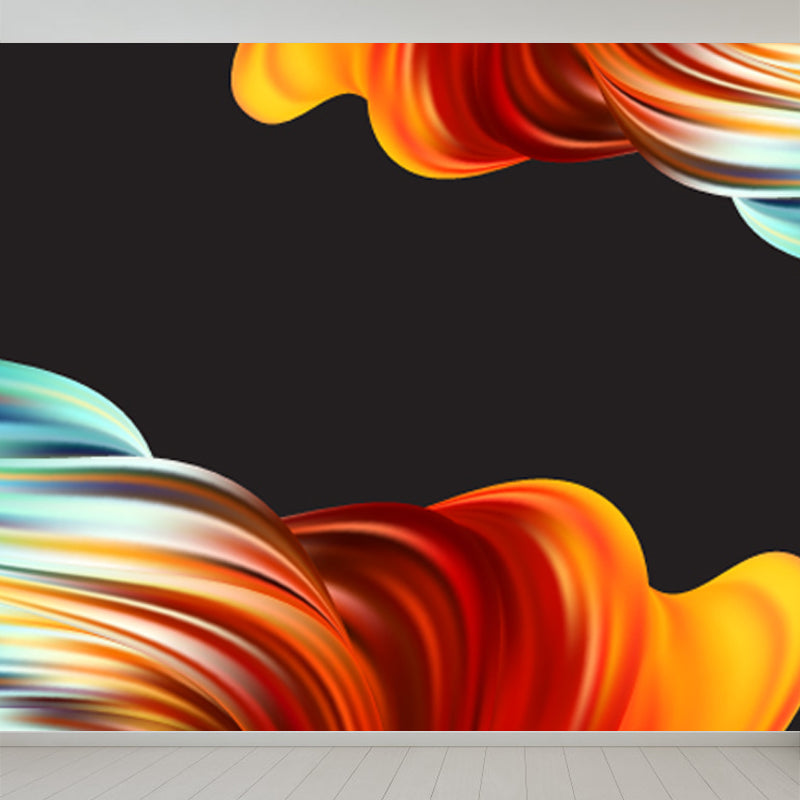 Abstract Ribbons Wall Paper Mural Contemporary Non-Woven Wall Decor for Girls Room