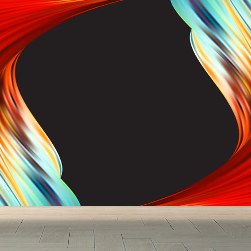 Abstract Ribbons Wall Paper Mural Contemporary Non-Woven Wall Decor for Girls Room