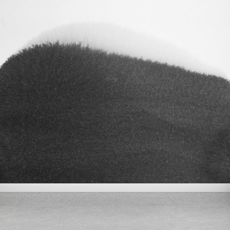 Minimalist Ink Brushstroke Wall Mural Black and White Waterproofing Wall Decor for Room