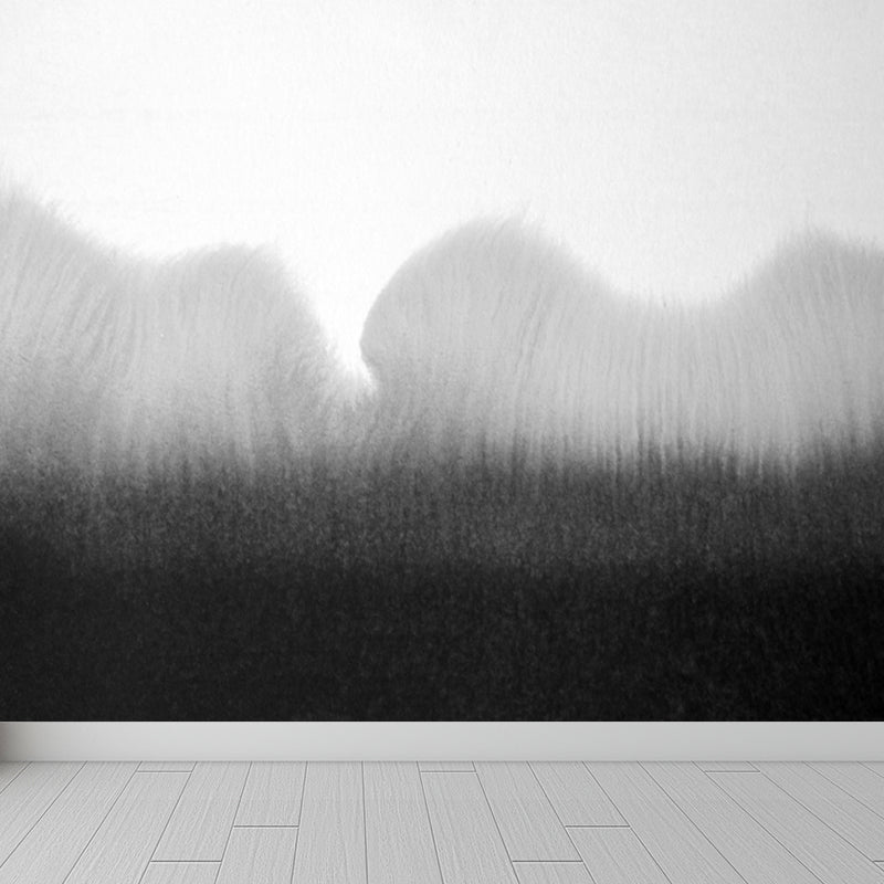 Big Ink Painting Mural Wallpaper Minimalism Abstract Wall Art in Black and White