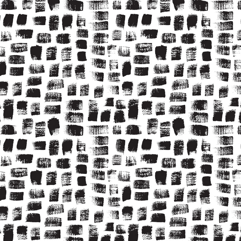 Seamless Pattern Plant Mural Decal Modern Non-Woven Cloth Wall Art in Black and White
