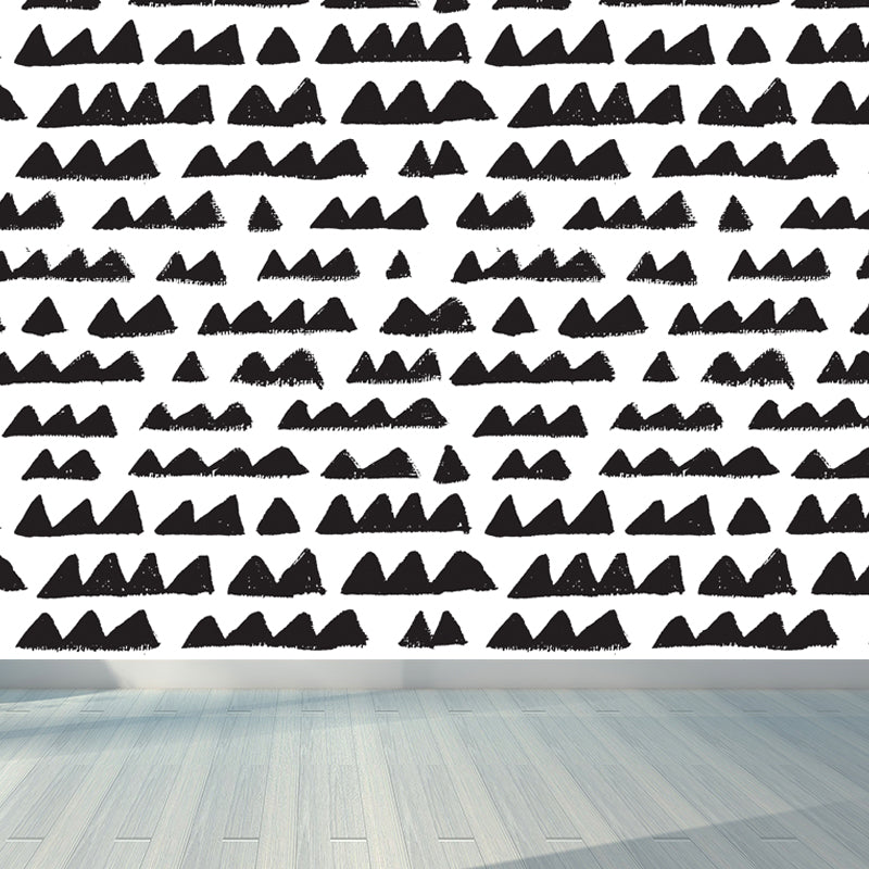 Black and White Modern Mural Large Illustration Leaves Print Wall Decor for Bedroom