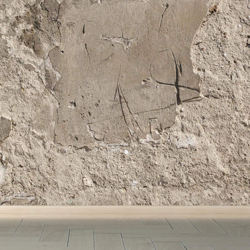 Shabby Stone Mural Wallpaper for Living Room, Light Color, Custom Size Available
