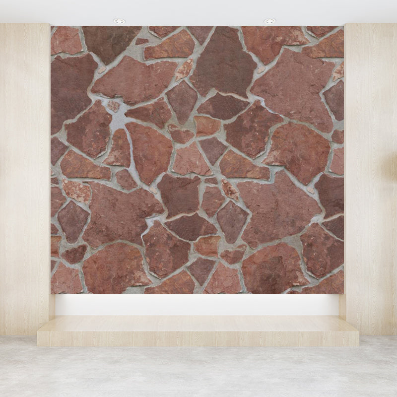 Photography Brickwork Wall Mural Decal for House Interior, Dark Color, Custom Print