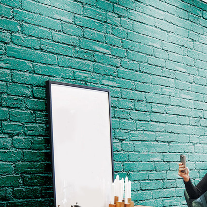 Romantic Retro Horizontal Brick Waterproof Non-Pasted Wallpaper, 33' by 20.5"