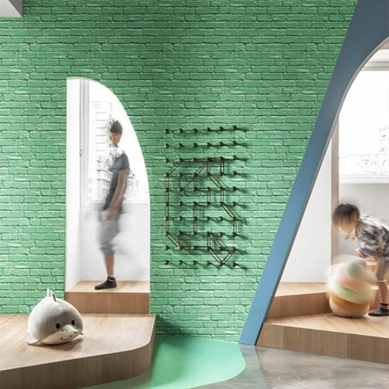 Romantic Retro Horizontal Brick Waterproof Non-Pasted Wallpaper, 33' by 20.5"