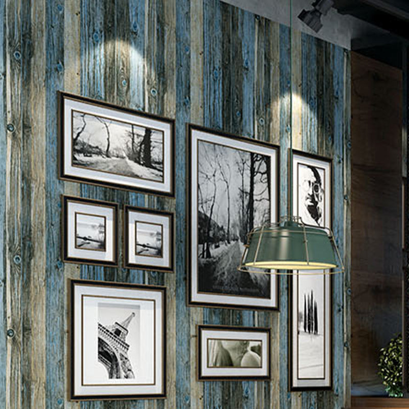 Plaster Wallpaper with 3D Distressed Wood, Dark Color, 20.5" x 31'