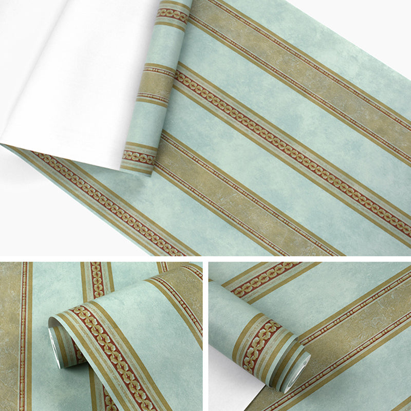 Retro Countryside Wallpaper with Nostalgic Dark Color Vertical Stripes, 20.5" x 33', Non-Pasted