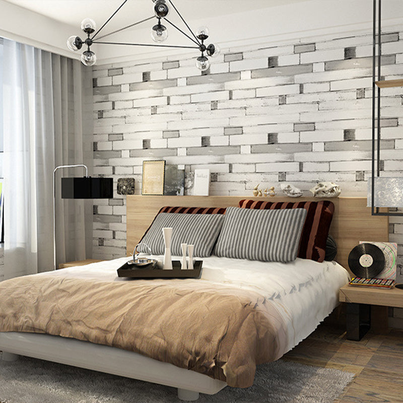 Faux Wood of Horizontal Design Non-Pasted Wallpaper, 33' x 20.5", Multi-Colored