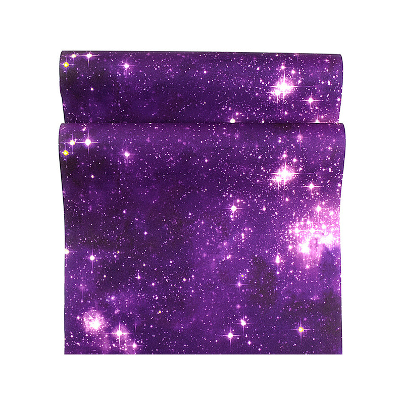 31'L x 20.5"W Stain-Resistant Non-Pasted Sparkling Stars PVC Wallpaper for Kids in Light Color