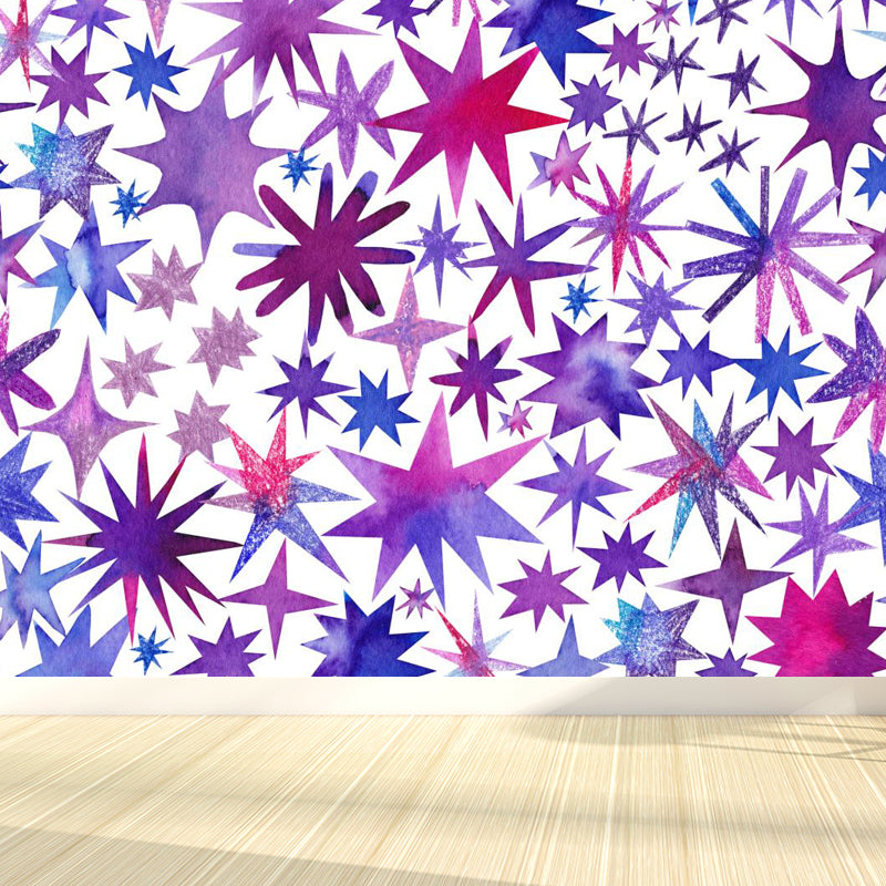 Huge Outer Space Wallpaper Mural Cartoon Creative Universe Wall Covering in Bright Color