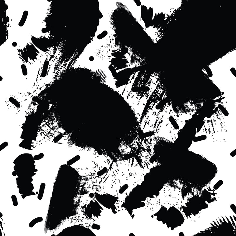 Modern Geometric Wall Paper Mural for Kids Room Custom Wall Covering in Black-White