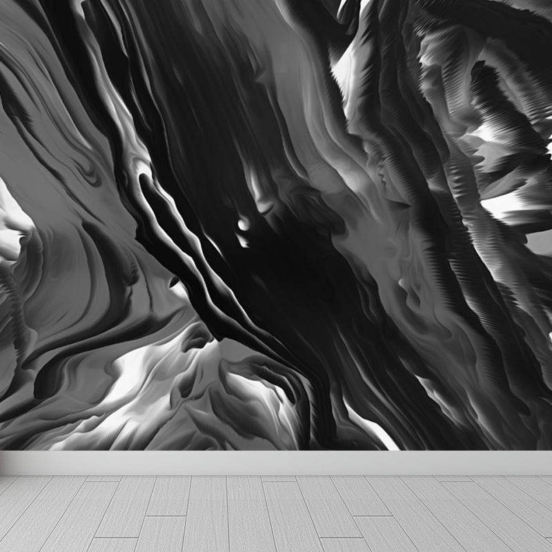 Black Explosion Effect Mural Decal Abstract Modern Moisture Resistant Wall Decor