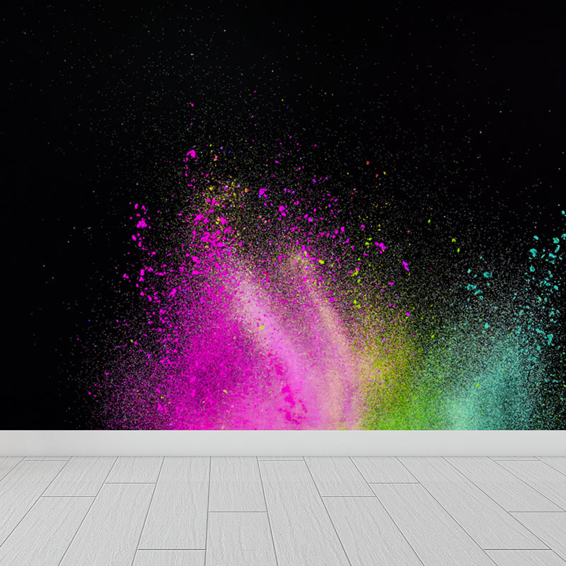 Colorful Powder Explosion Mural Wallpaper Stain Resistant Modern Living Room Wall Art
