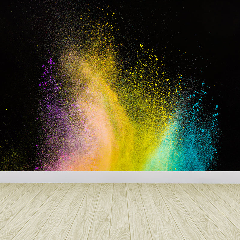 Colorful Powder Explosion Mural Wallpaper Stain Resistant Modern Living Room Wall Art