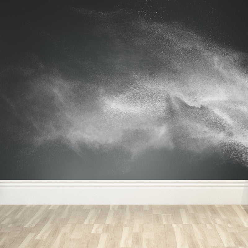Abstract Powder Blast Mural Decal Contemporary Smooth Wall Art in Dark Color for Home