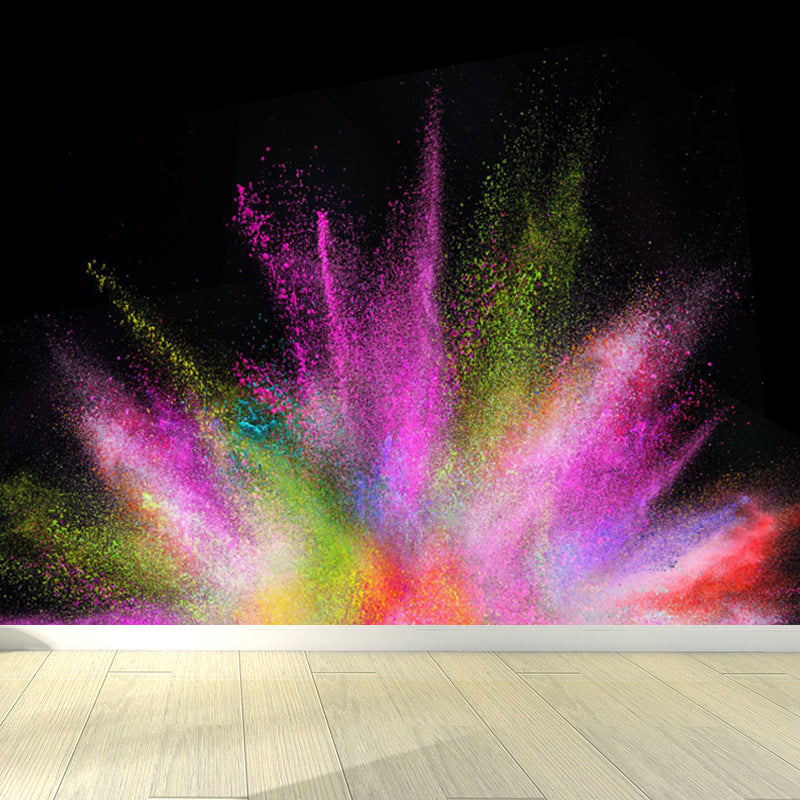 Abstract Powder Blast Mural Decal Contemporary Smooth Wall Art in Dark Color for Home