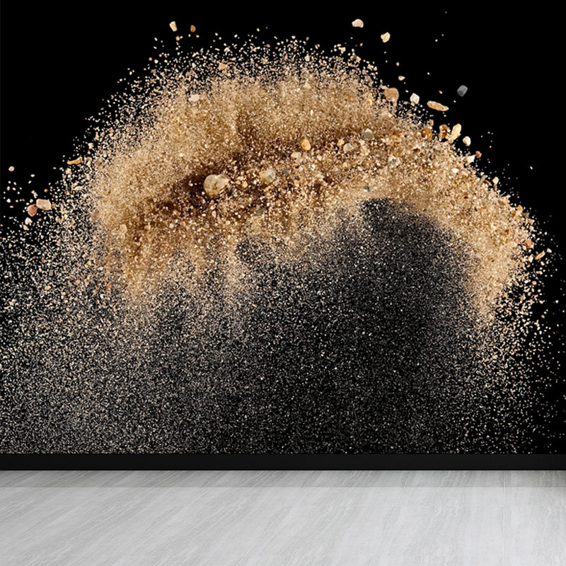 Abstract Powder Blast Mural Decal Contemporary Smooth Wall Art in Dark Color for Home