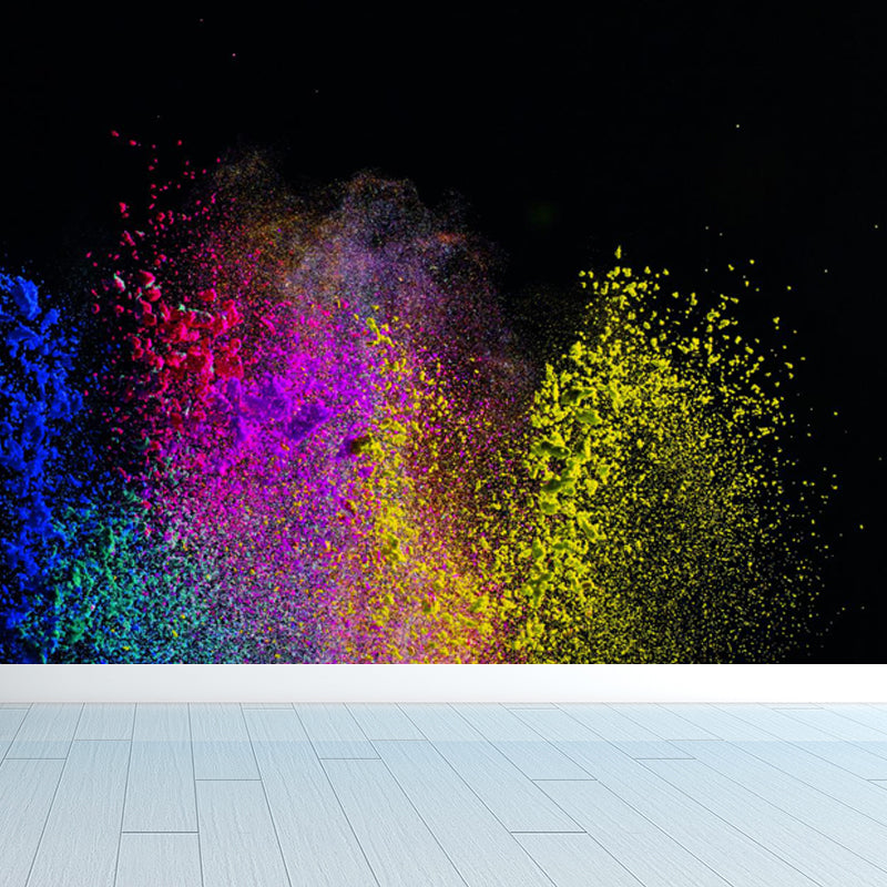 Slow Motion Explosion Scene Mural Modern Moisture Resistant Bedroom Wall Decor, Custom Made