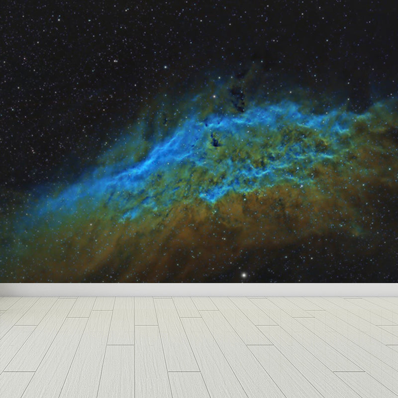 Planet Night Starry Sky Mural Wallpaper Dark Color Modern Wall Covering for Kids Room