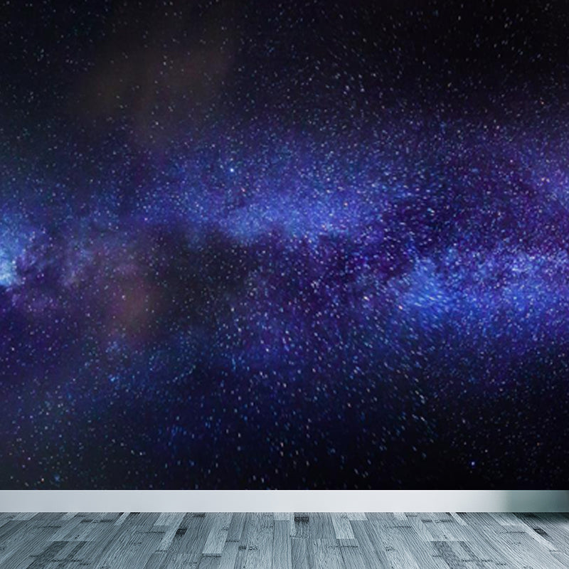 Planet Night Starry Sky Mural Wallpaper Dark Color Modern Wall Covering for Kids Room