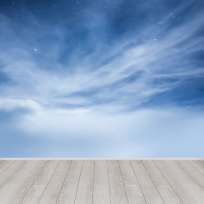 Planet Night Starry Sky Mural Wallpaper Dark Color Modern Wall Covering for Kids Room