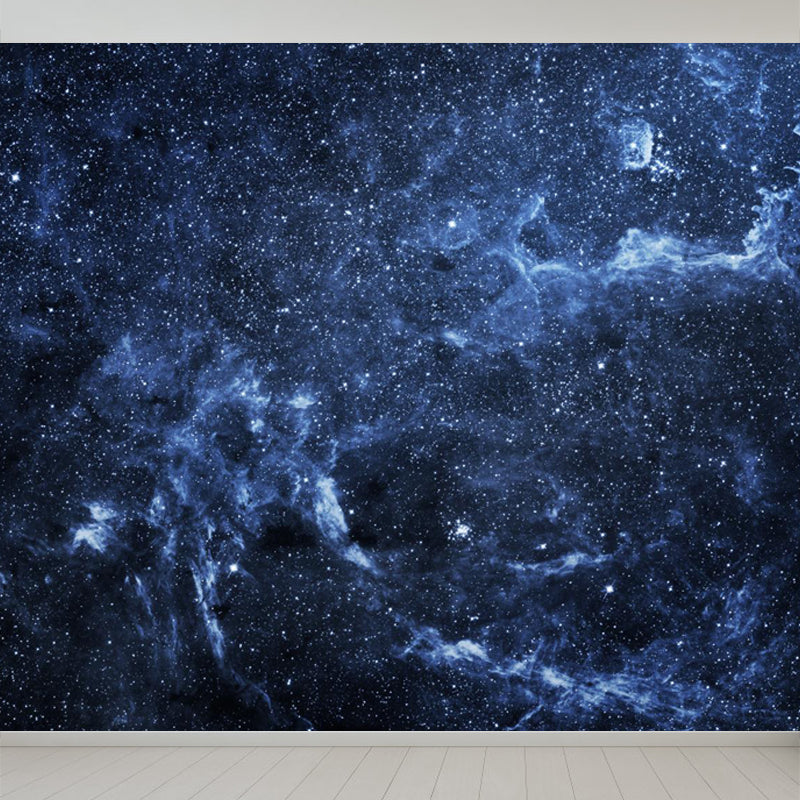 Modern Space Galaxy Wall Mural Dark Color Stain-Proofing Wall Art for Boys Bedroom