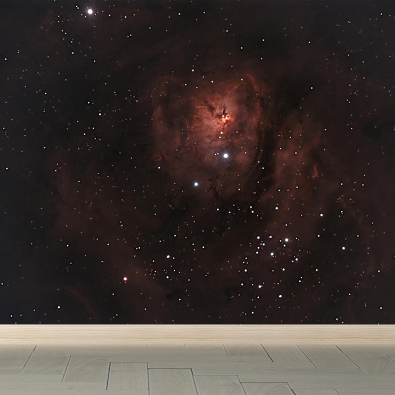 Modern Space Galaxy Wall Mural Dark Color Stain-Proofing Wall Art for Boys Bedroom