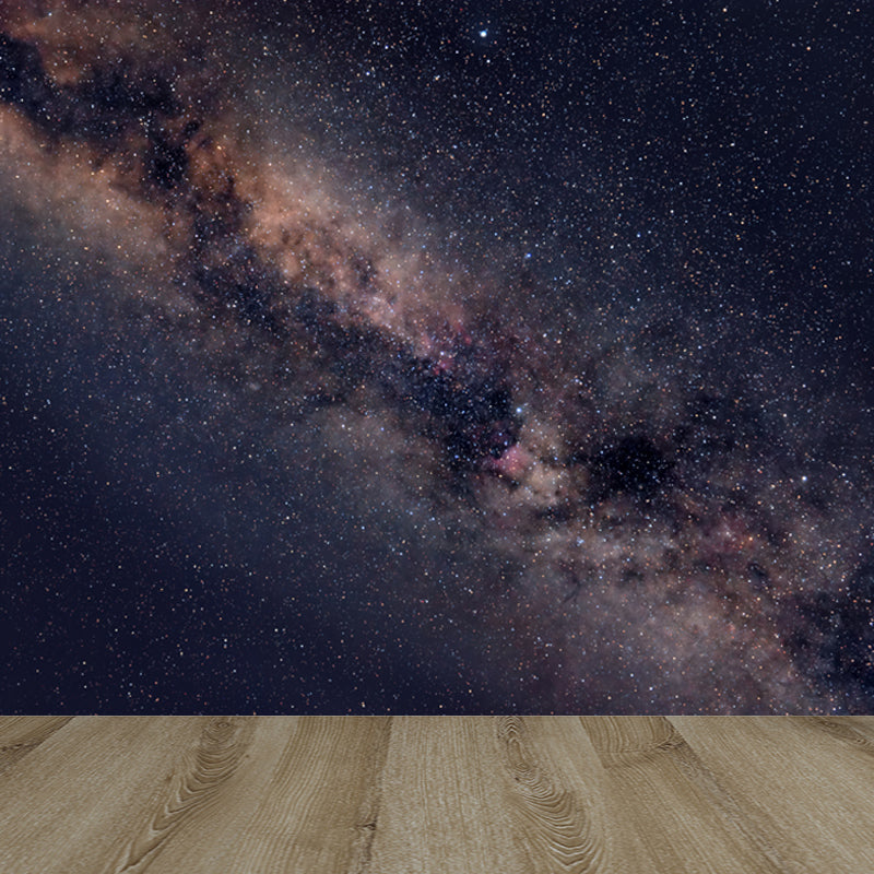 Modern Space Galaxy Wall Mural Dark Color Stain-Proofing Wall Art for Boys Bedroom