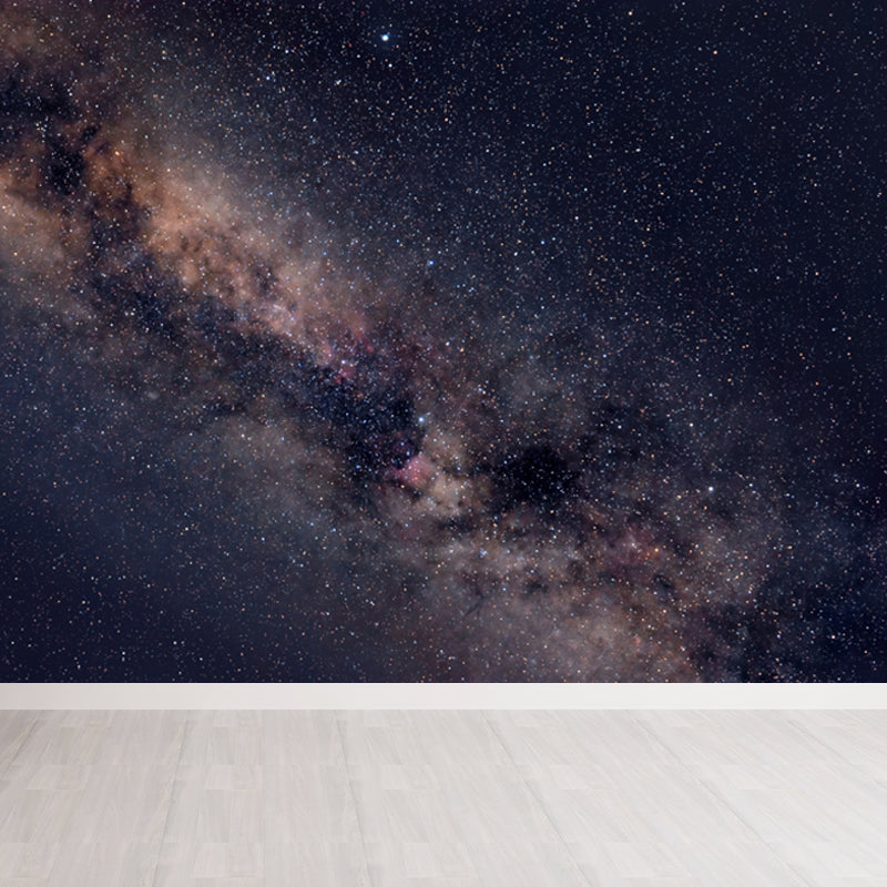 Modern Space Galaxy Wall Mural Dark Color Stain-Proofing Wall Art for Boys Bedroom