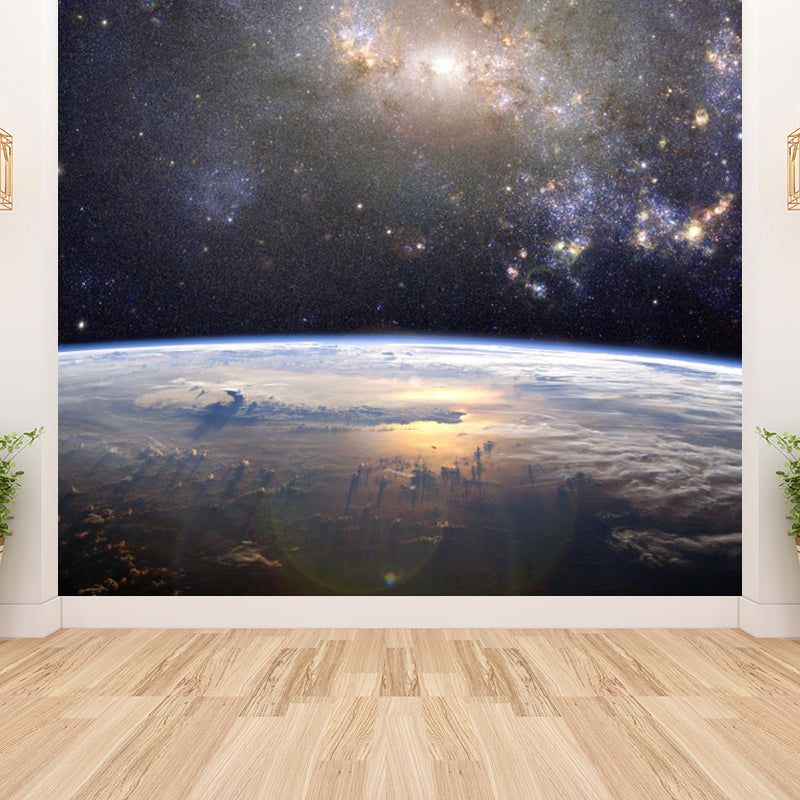 Non-Woven Big Dark Mural Contemporary Milky Way Wall Covering, Custom Size Available