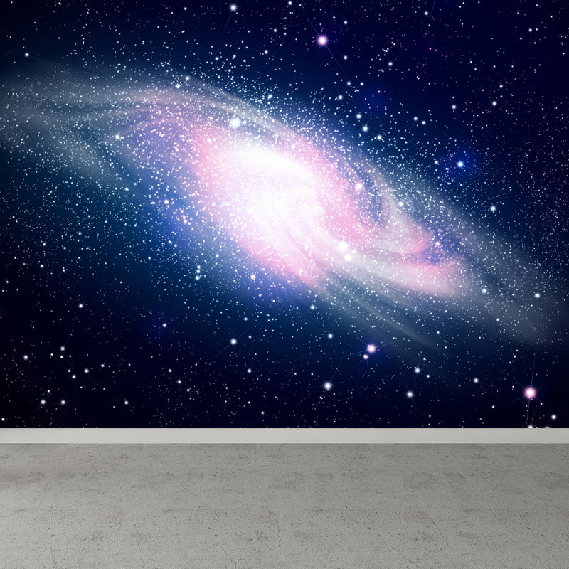 Non-Woven Big Dark Mural Contemporary Milky Way Wall Covering, Custom Size Available