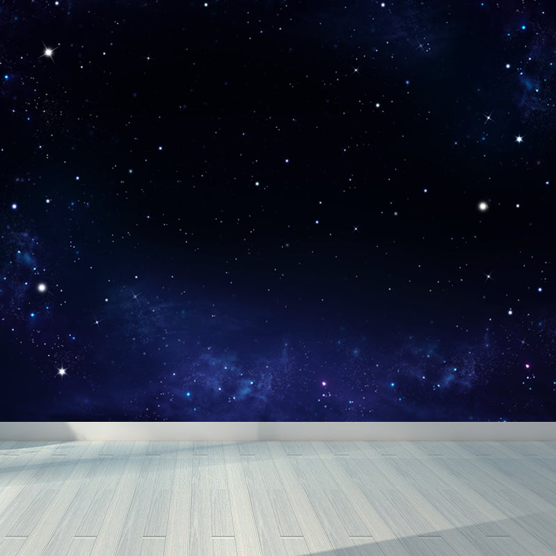 Non-Woven Big Dark Mural Contemporary Milky Way Wall Covering, Custom Size Available