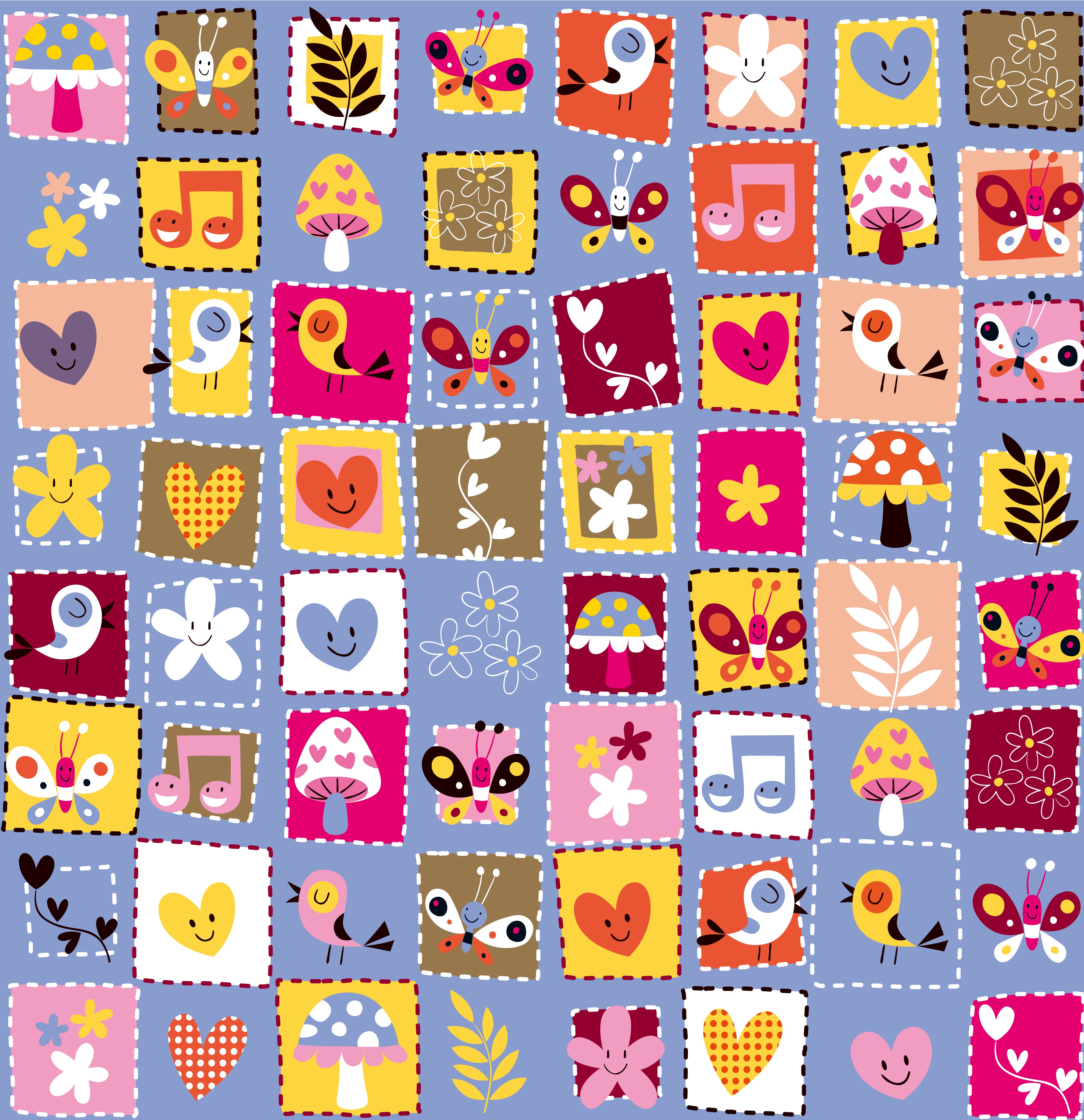 Cartoon Patterned Mural Wallpaper Non-Woven Washable Multicolored Art for Kids Bedroom