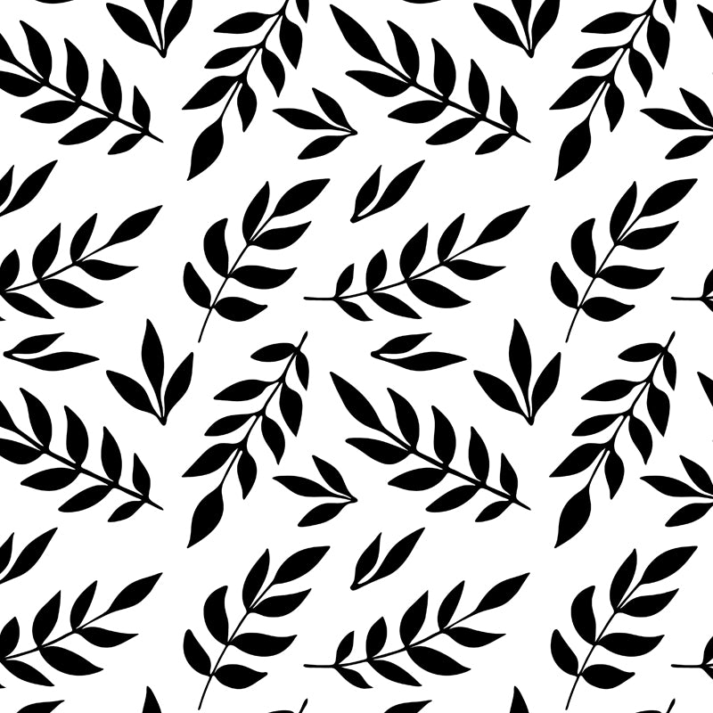 Flower and Leaf Print Mural Modern Waterproof Girls Bedroom Wall Art, Custom Size