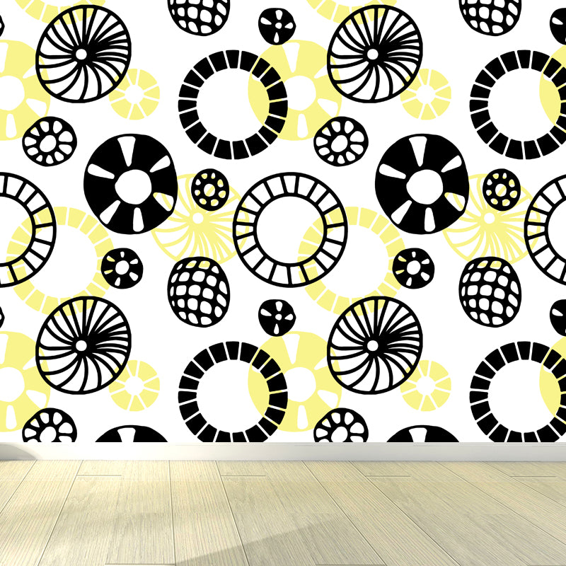 Flower and Leaf Print Mural Modern Waterproof Girls Bedroom Wall Art, Custom Size