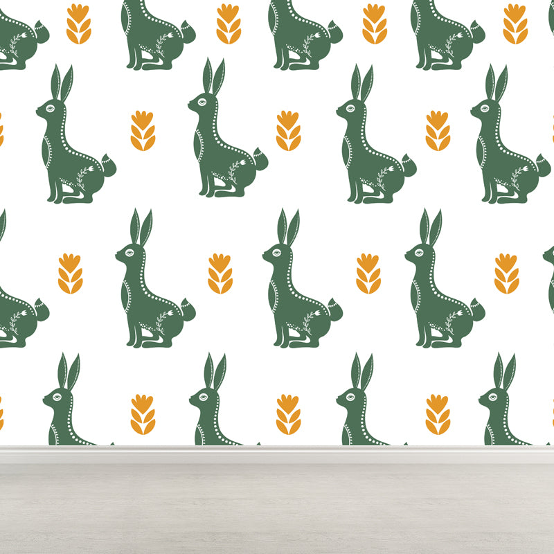 Trendy Blossom Mural Wallpaper Pastel Color Flower Wall Covering for Accent Wall