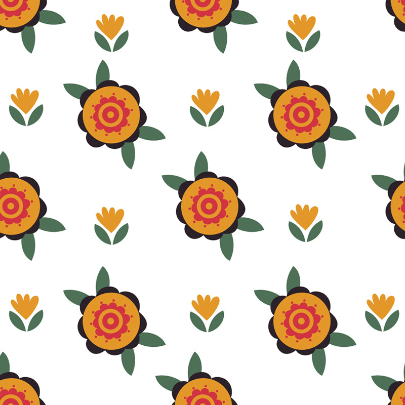 Trendy Blossom Mural Wallpaper Pastel Color Flower Wall Covering for Accent Wall