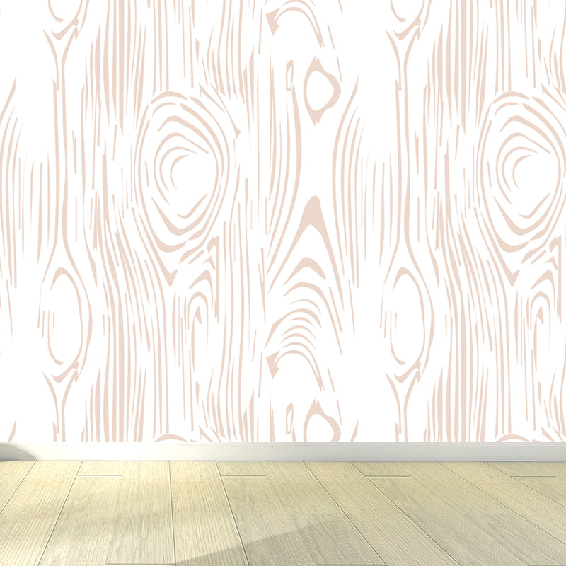 Illustration Wood Look Mural Wallpaper Whole Wall Decor for Living Room, Custom-Print
