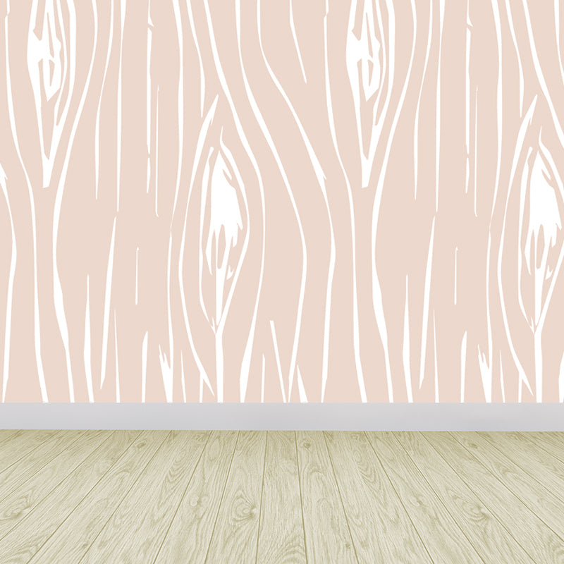 Illustration Wood Look Mural Wallpaper Whole Wall Decor for Living Room, Custom-Print