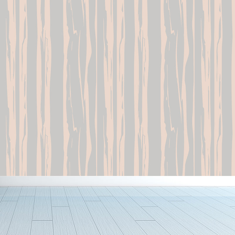 Illustration Wood Look Mural Wallpaper Whole Wall Decor for Living Room, Custom-Print