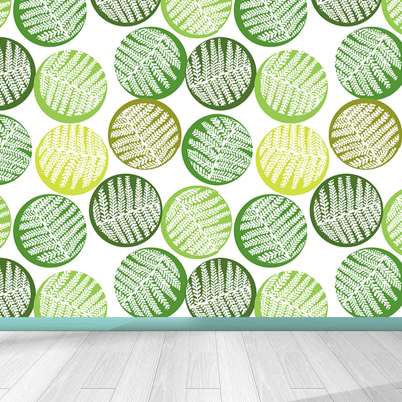 Botanical Leaf Printed Wallpaper Mural Contemporary Non-Woven Wall Art in Dark Color