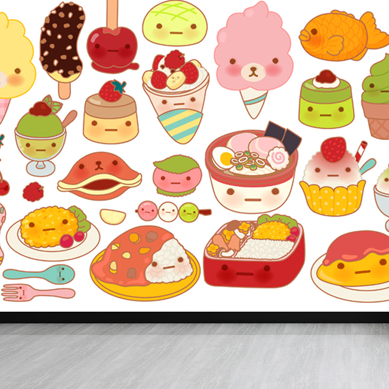 Delicious Foods Wall Paper Mural for Childrens Bedroom, Multi-Color, Made to Measure
