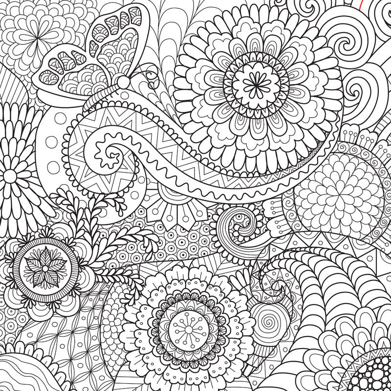 Art Deco Blossoming Wall Mural Black and White Stain-Proof Wall Covering for Girls Room